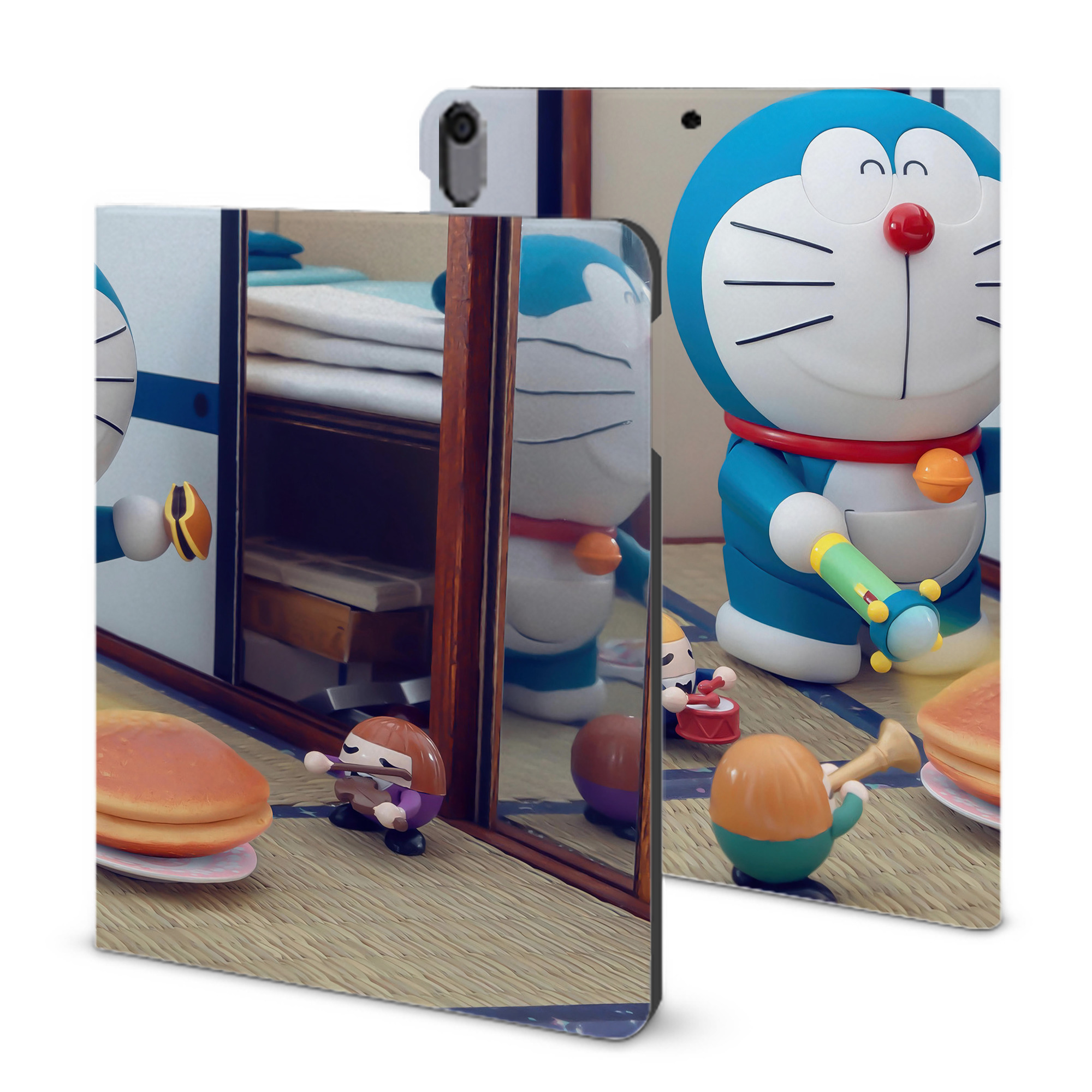 （画像用） ドラえもん Doraemon IPad ケース ブック型 PUレザー TPU 耐衝撃 軽量 薄型 ペン収納なし 全面保護 IPad 各モデル対応